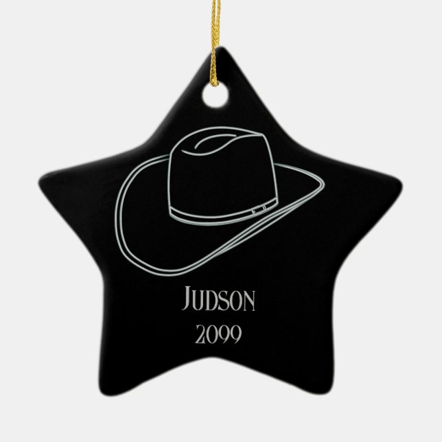 Cowboy Noël Casquette Star Ornement (Devant)