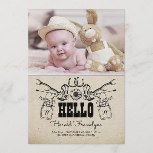 Cowboy Nouveau-né Faire-part de naissance photo