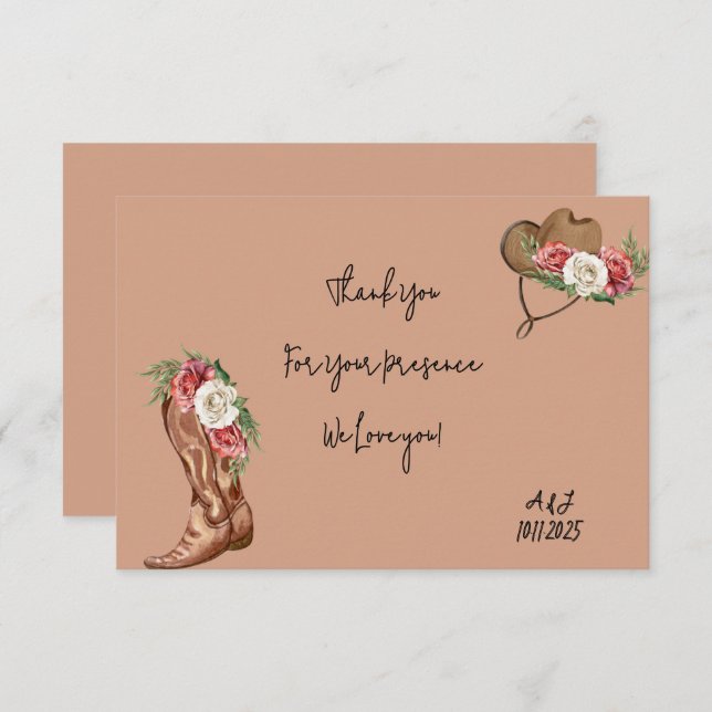 cowboy nuptiale merci (Devant / Derrière)