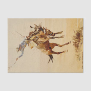 Cowboy on a Bucking Horse #2 by Edward Borein Tissue Paper
