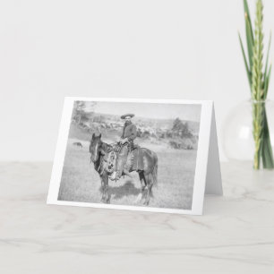 Cowboy on His Horse PhotographSouth Dakota Card
