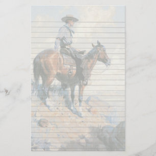 Cowboy on His Horse Stationery