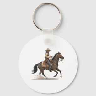 Cowboy On Horse Keychain