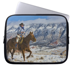 Cowboy on Horse wearing Leather Chaps 2 Laptop Sleeve