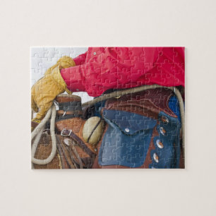 Cowboy on Horse wearing Leather Chaps Jigsaw Puzzle