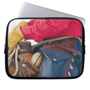 Cowboy on Horse wearing Leather Chaps Laptop Sleeve