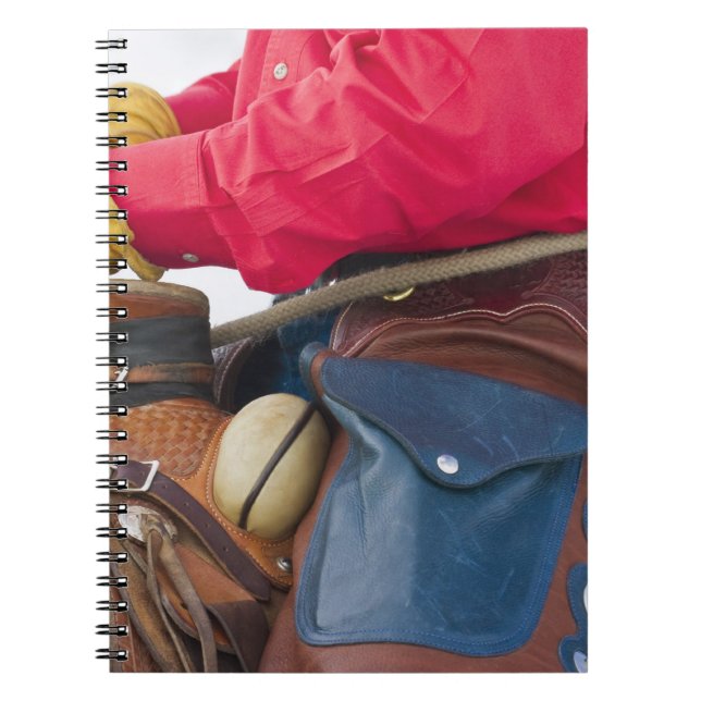Cowboy on Horse wearing Leather Chaps Notebook (Front)