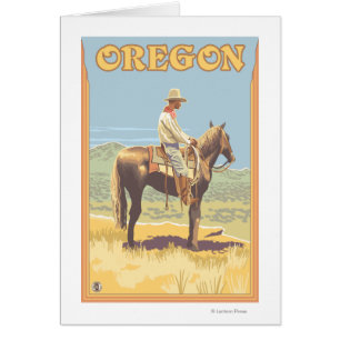 Cowboy on Horseback- Vintage Travel Poster
