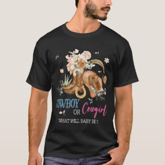Cowboy Or Cowgirl Baby Gender Reveal Party Western T-Shirt