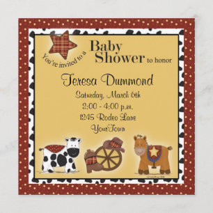 Cowboy or Cowgirl Baby Shower Invitation