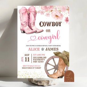 Cowboy or Cowgirl Gender Reveal Invitation