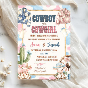 Cowboy or Cowgirl Wild West Gender Reveal Invitation