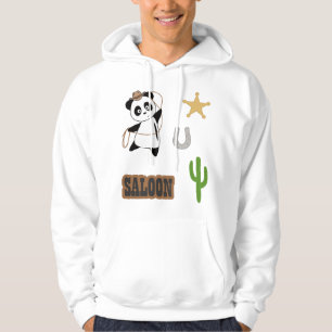 Cowboy Panda Bear Saloon Western Country Hoodie