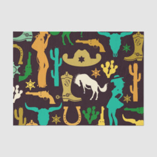 Cowboy Pattern Tissue Paper