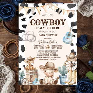 Cowboy Pattern Wild West Baby Shower Invitation