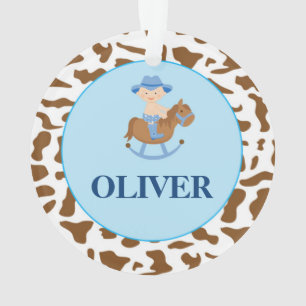 Cowboy personnalisé d'ornement de Noël de garço