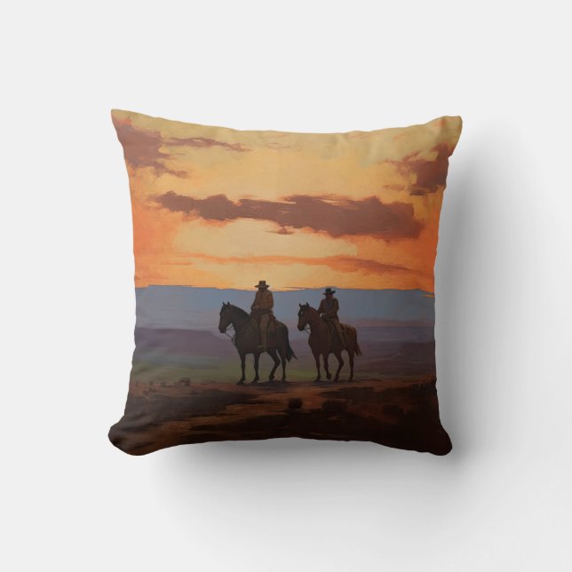Cowboy pillows, Western pillows, Wild West Dekokis Throw Pillow (Front)