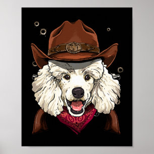 Cowboy Poodle Western Rodeo Cowboy Hat and Bandana Poster
