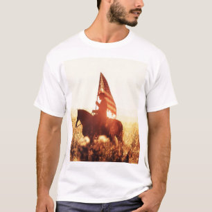 Cowboy Portrait USA Flag Theme. T-Shirt
