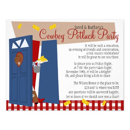 Cowboy Potluck Party | Zazzle