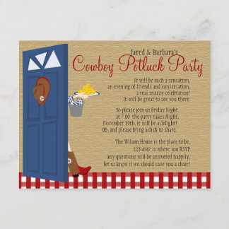 Cowboy Potluck Party Invitation