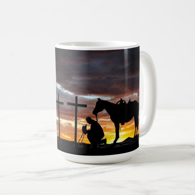 Cowboy Prayer Coffee Mug (Front Right)