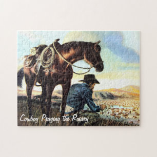 Cowboy Praying The Rosary Jigsaw Puzzle