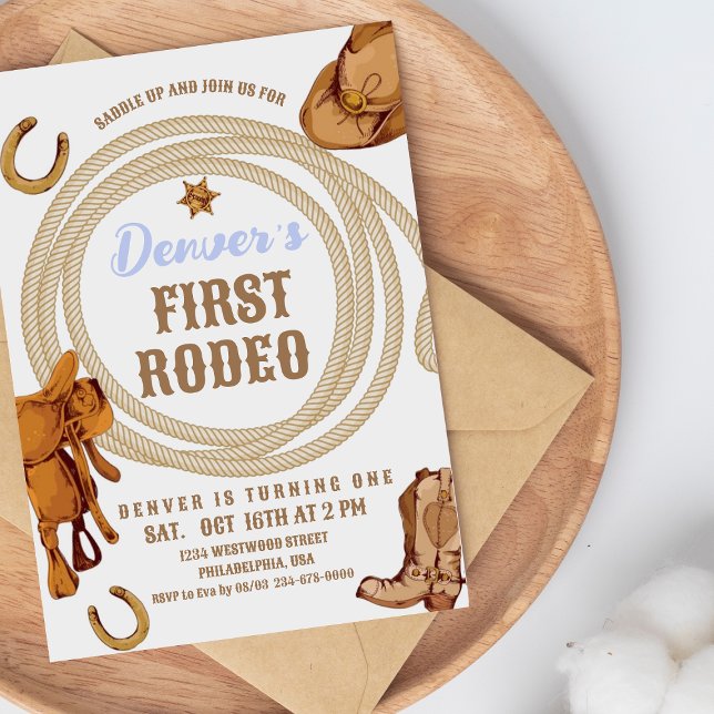 Cowboy Premier Rodéo Anniversaire Invitation Genre (Créateur téléchargé)