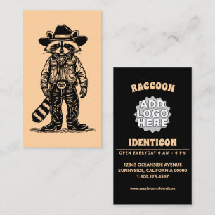cowboy raccoon business card