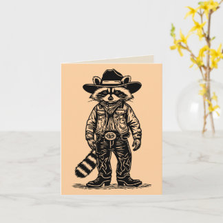 cowboy raccoon card