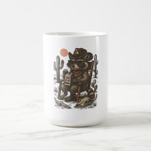 Cowboy Raccoon Funny Western Coffee Mug