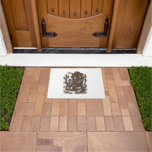Cowboy Raccoon Funny Western Doormat
