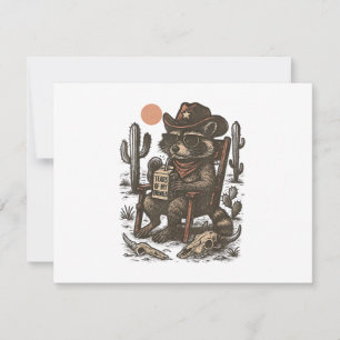 Cowboy Raccoon Funny Western  Invitation