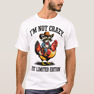 Cowboy Raccoon Riding Chicken Country Humour T-Shirt