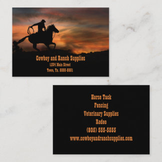Cowboy Ranch Horse Tack Fencing Business Card