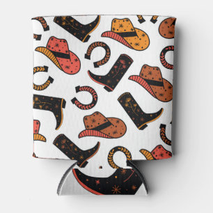 Cowboy Ranch: Wild West Seamless. Can Cooler