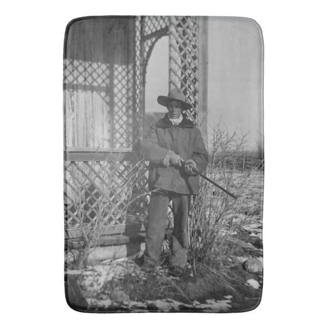 Cowboy Rancher or Canadian Outlaw of Old West Bath Mat (Front Vertical)