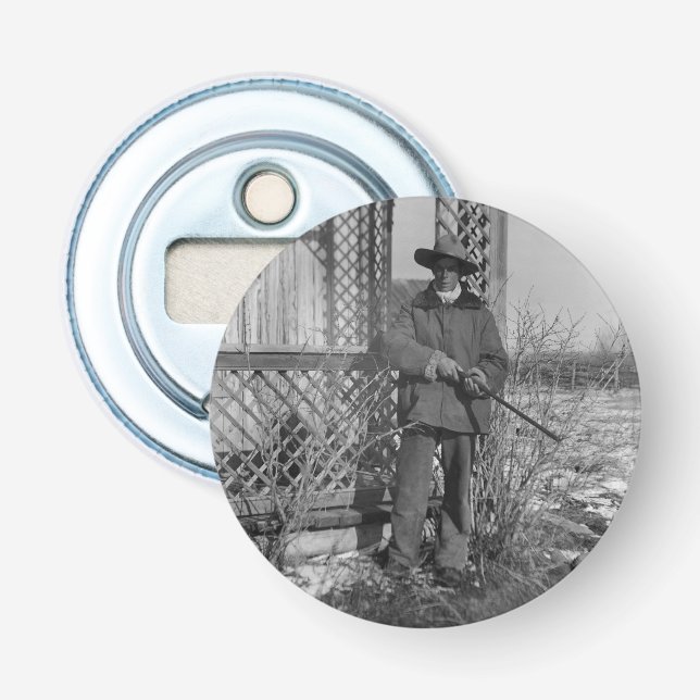 Cowboy Rancher or Canadian Outlaw of Old West Bottle Opener (Front)