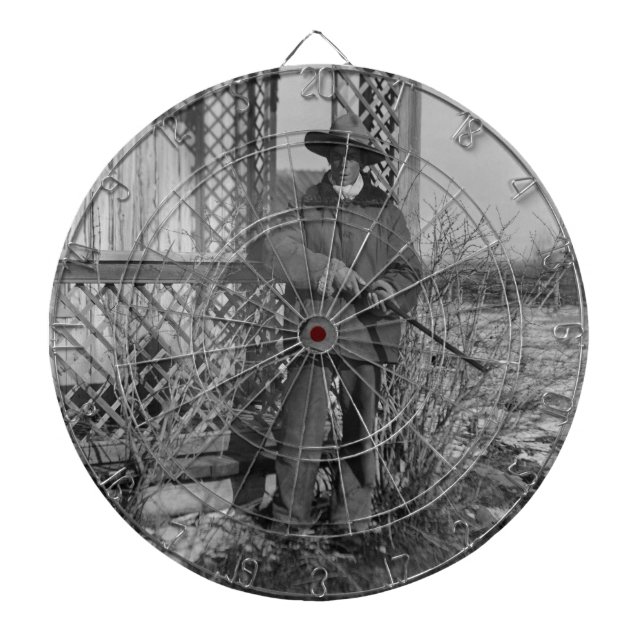 Cowboy Rancher or Canadian Outlaw of Old West Dartboard (Front)