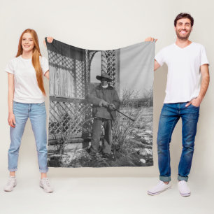 Cowboy Rancher or Canadian Outlaw of Old West Fleece Blanket