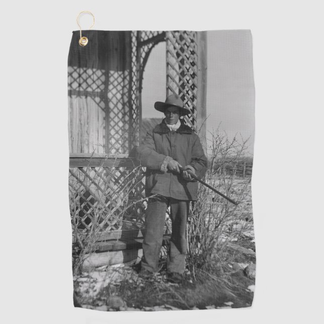 Cowboy Rancher or Canadian Outlaw of Old West Golf Towel (Front)