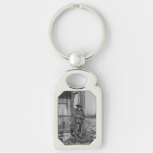 Cowboy Rancher or Canadian Outlaw of Old West Keychain