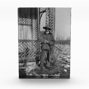 Cowboy Rancher or Canadian Outlaw of Old West Photo Block