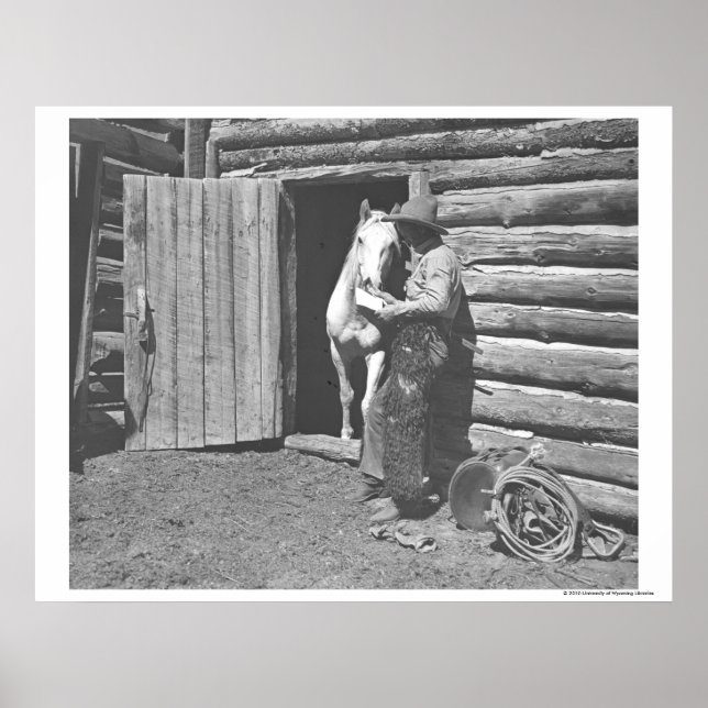 Cowboy reading a letter. poster (Front)