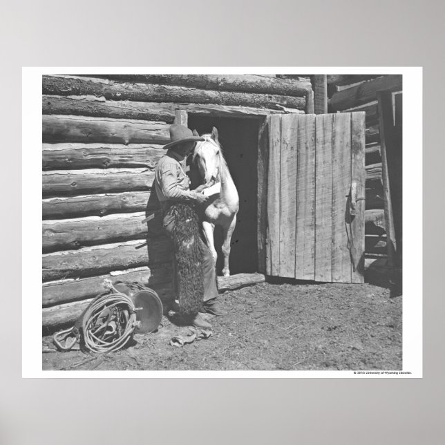 Cowboy reading a letter poster (Front)