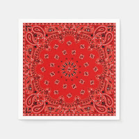 Cowboy Red Paisley Bandana Scarf BBQ Picnic Napkin