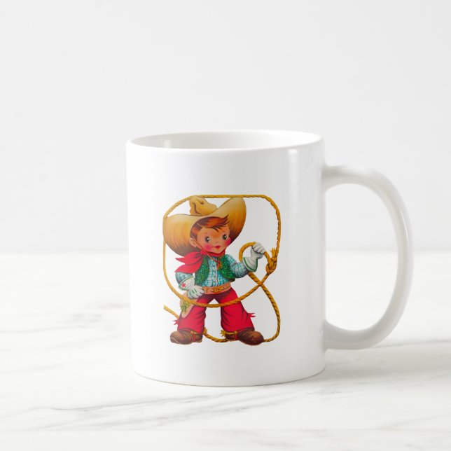 Cowboy Retro Boy Child Cute Western Coffee Mug (Right)