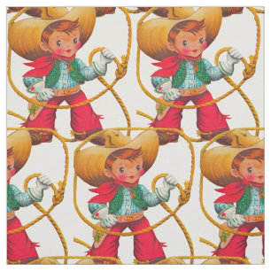 Cowboy Retro Boy Child Cute Western Fabric