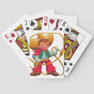 Cowboy Retro Boy Child Cute Western Playing Cards