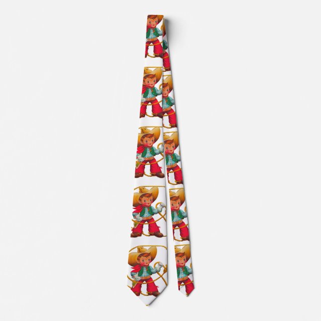 Cowboy Retro Boy Child Cute Western Tie (Front)